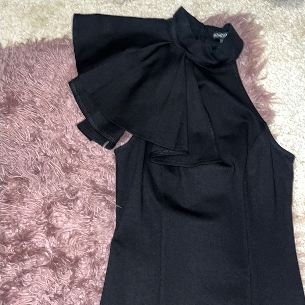 Fashion Nova Black Asymmetrical One Shoulder Cocktail Dress